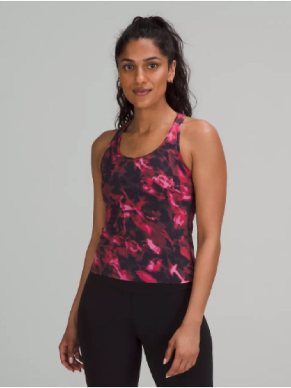 Lululemon Cool Racerback Short Tank Top *Nulu Intensity Pink Blossom Multi SZ 14